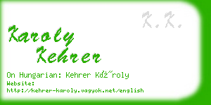 karoly kehrer business card